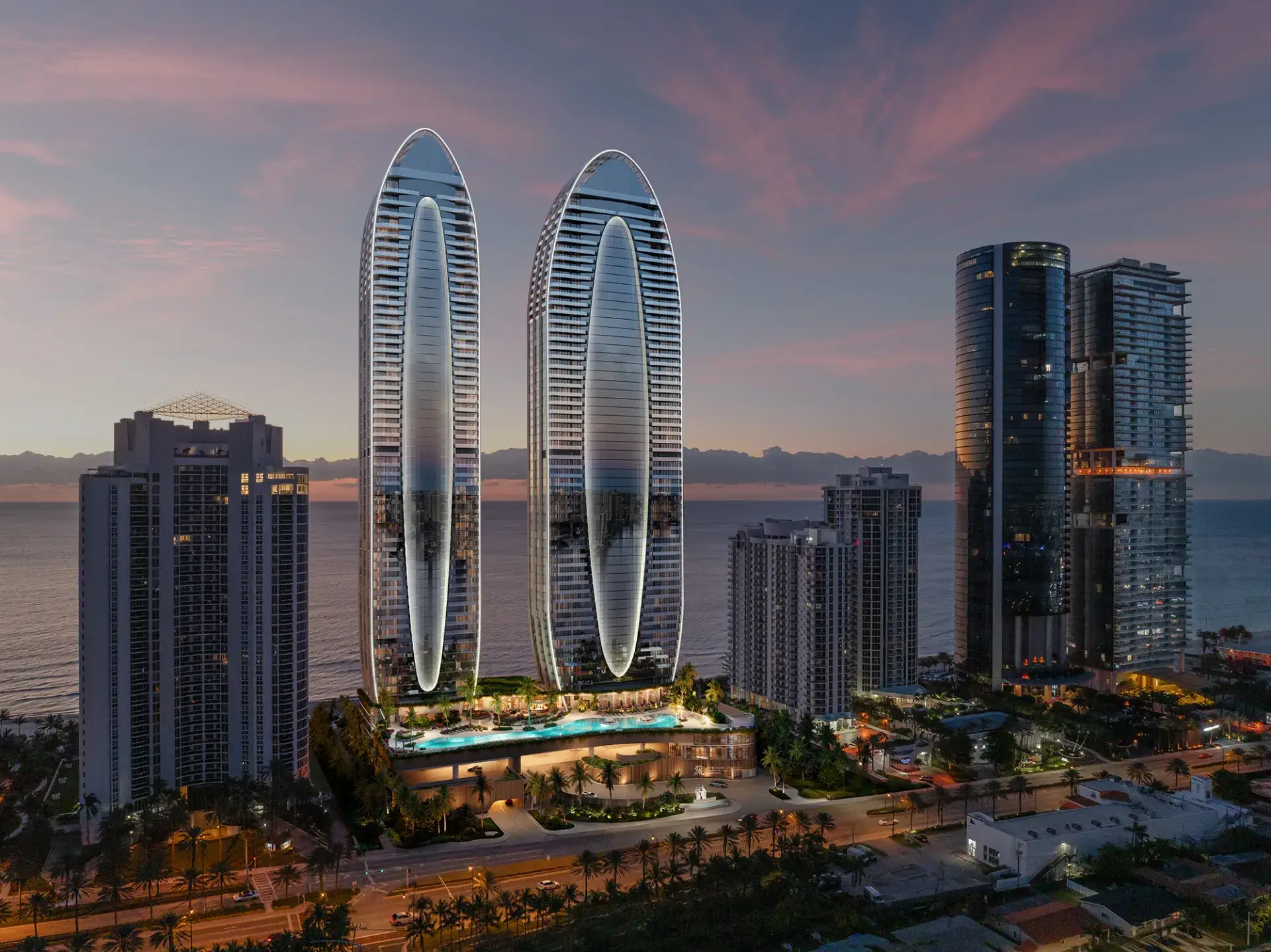 St Regis Sunny Isles brochure west view of the towers